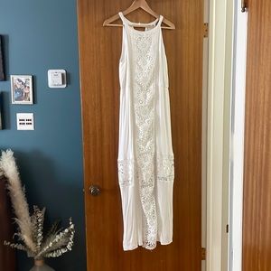 White boho maxi - perfect for summer! Worn once! Like new!!